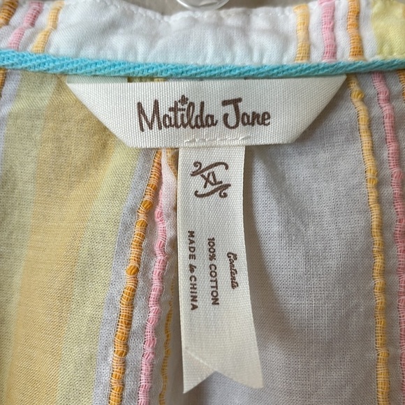 Matilda Jane summer picnic top size XL cotton  flutter sleeves full fit v neck - Picture 4 of 12